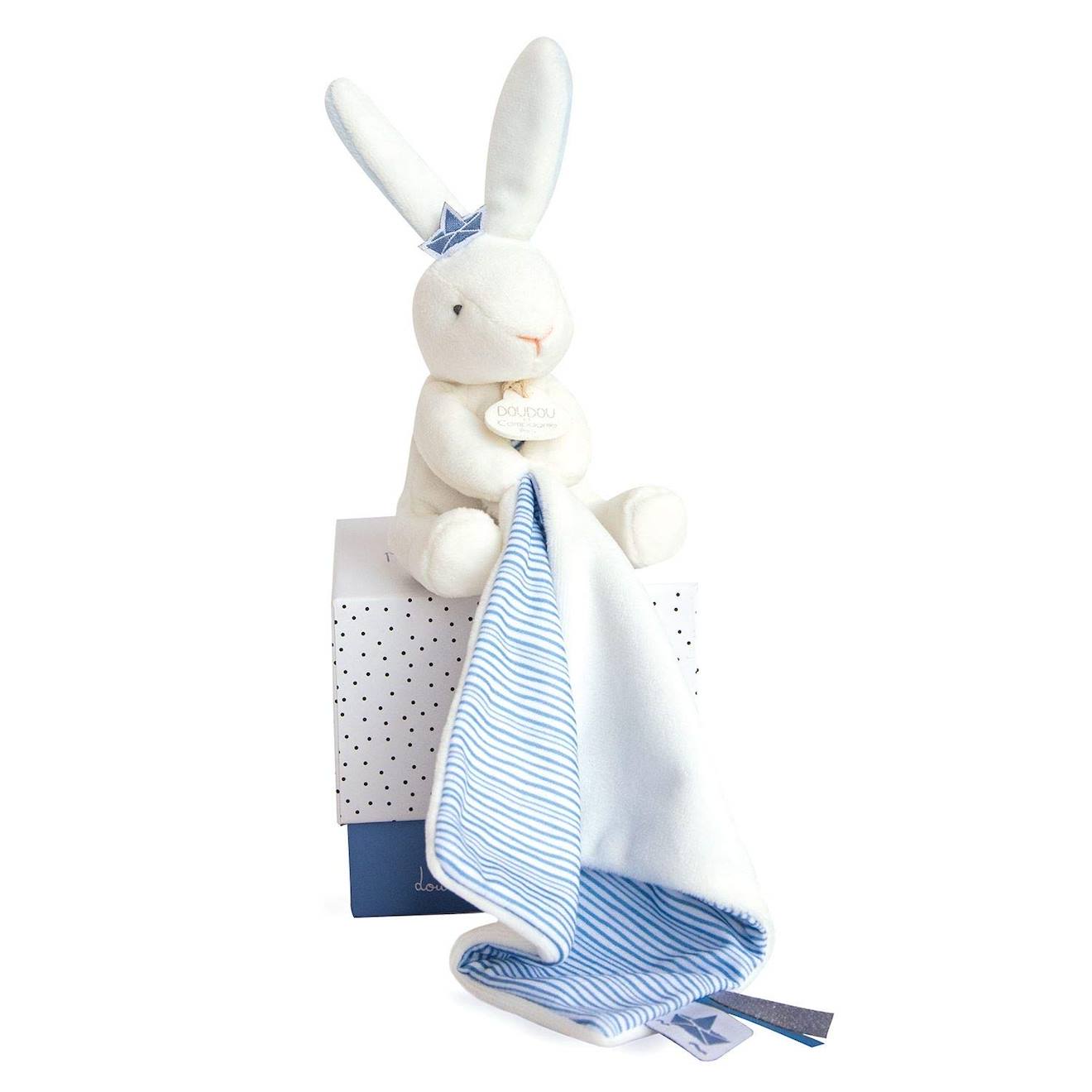 Doudou Pantin Lapin Matelot Bleu