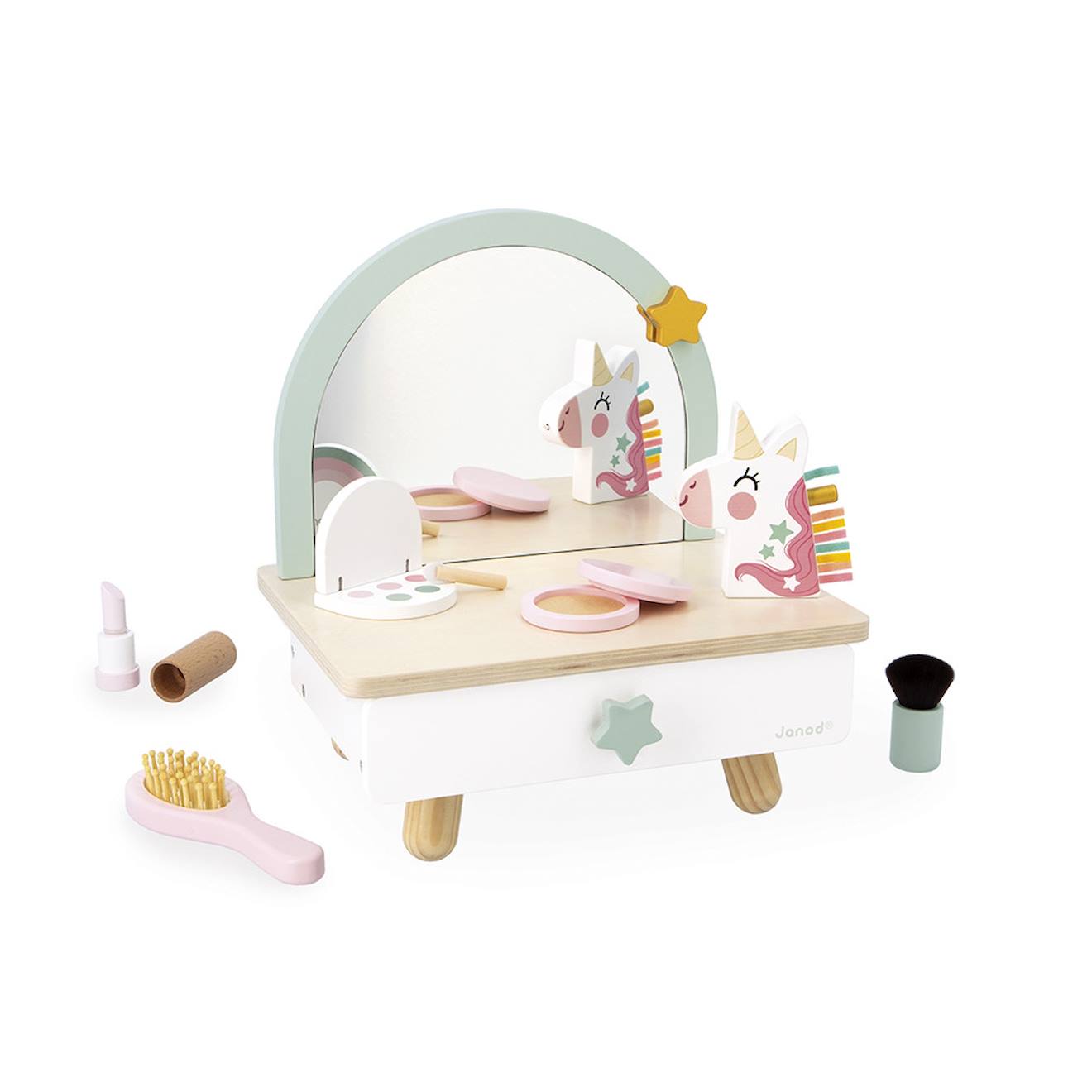 Coiffeuse+De+Table+En+Bois+Licorne+Blanc
