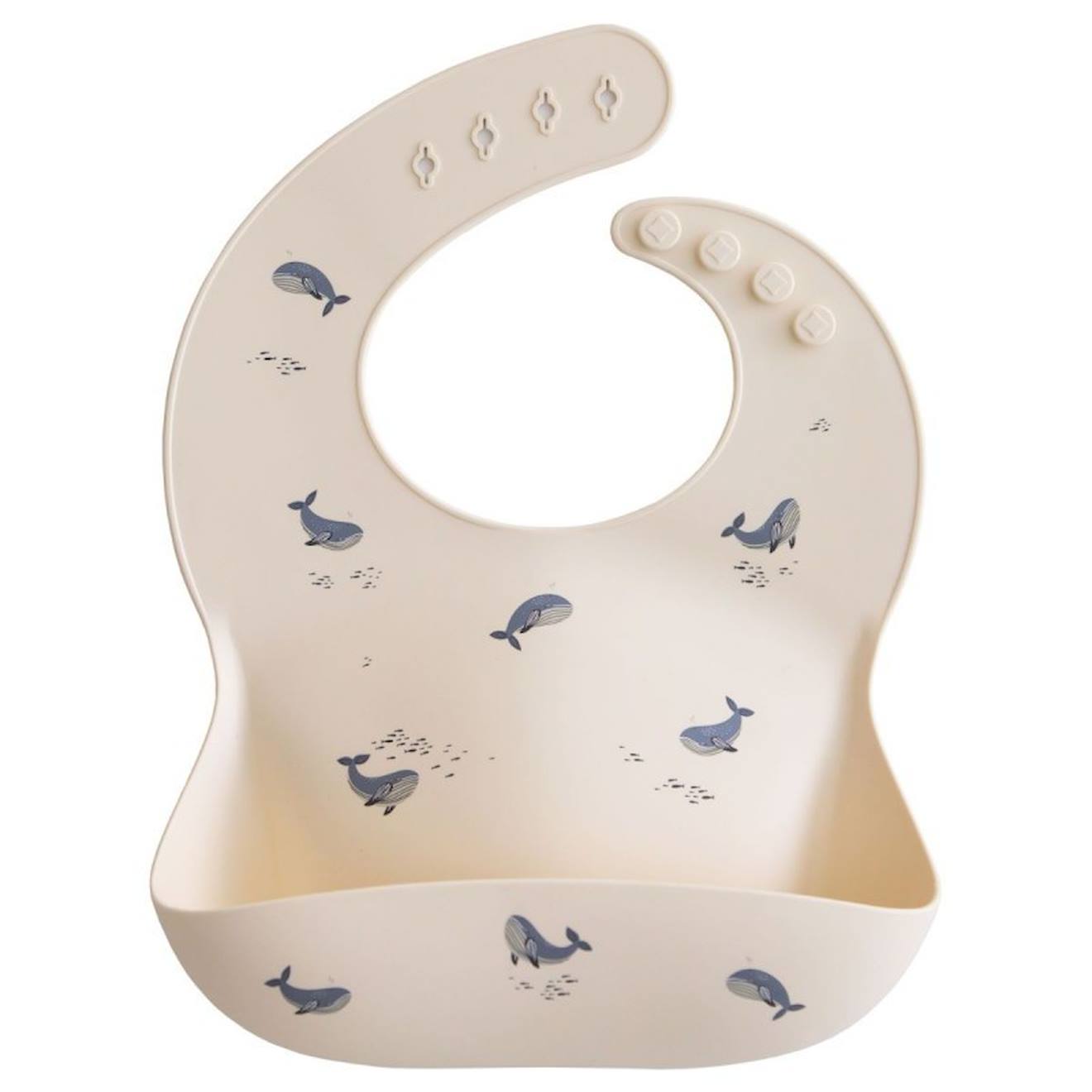 Bavoir Bébé Récupérateur En Silicone Baleines