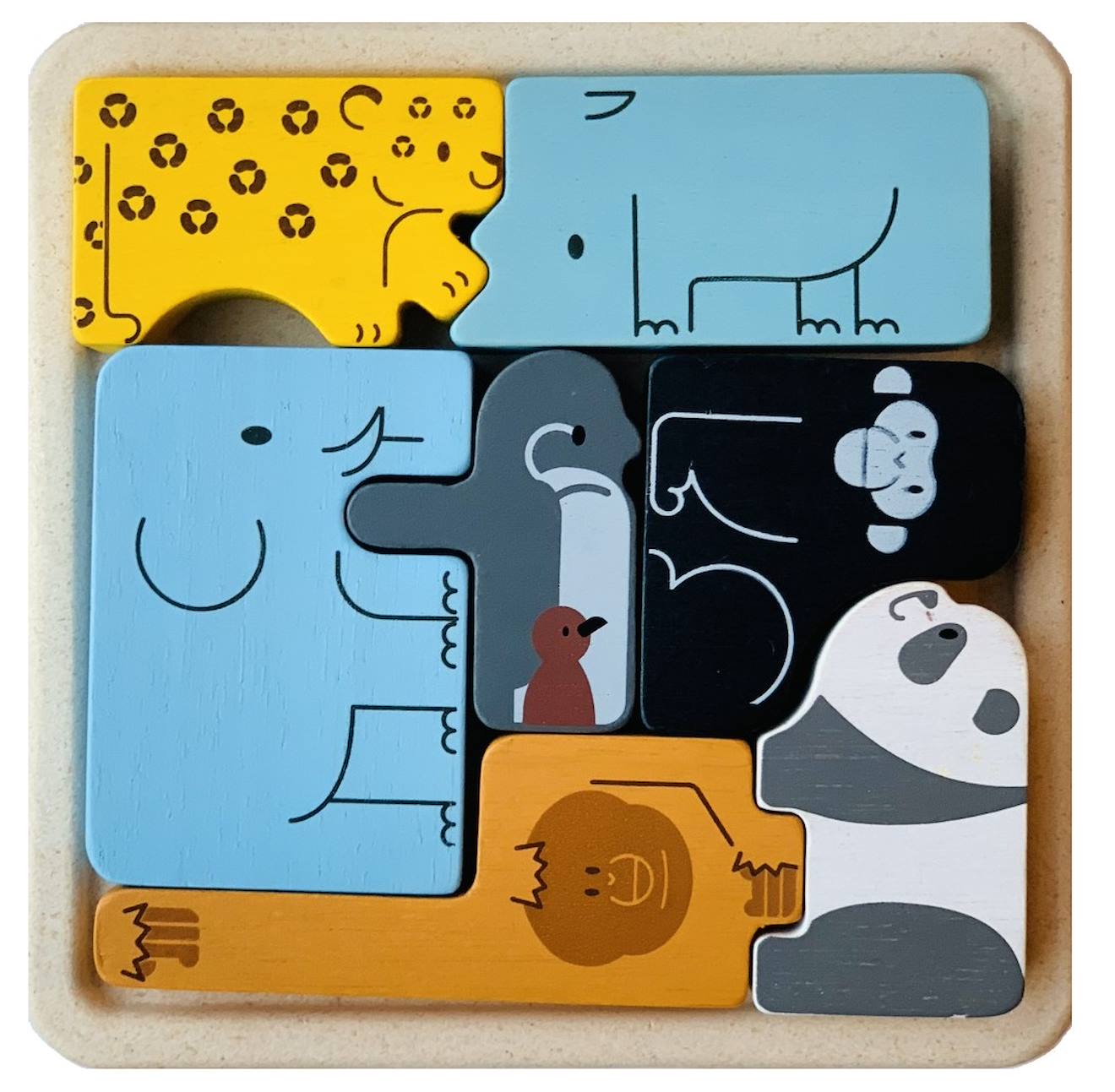 Puzzle Animaux 2 En 1 Beige