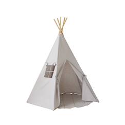 Jouet-Jeux d'imitation-Tente tipi avec tapis pigeon en lin