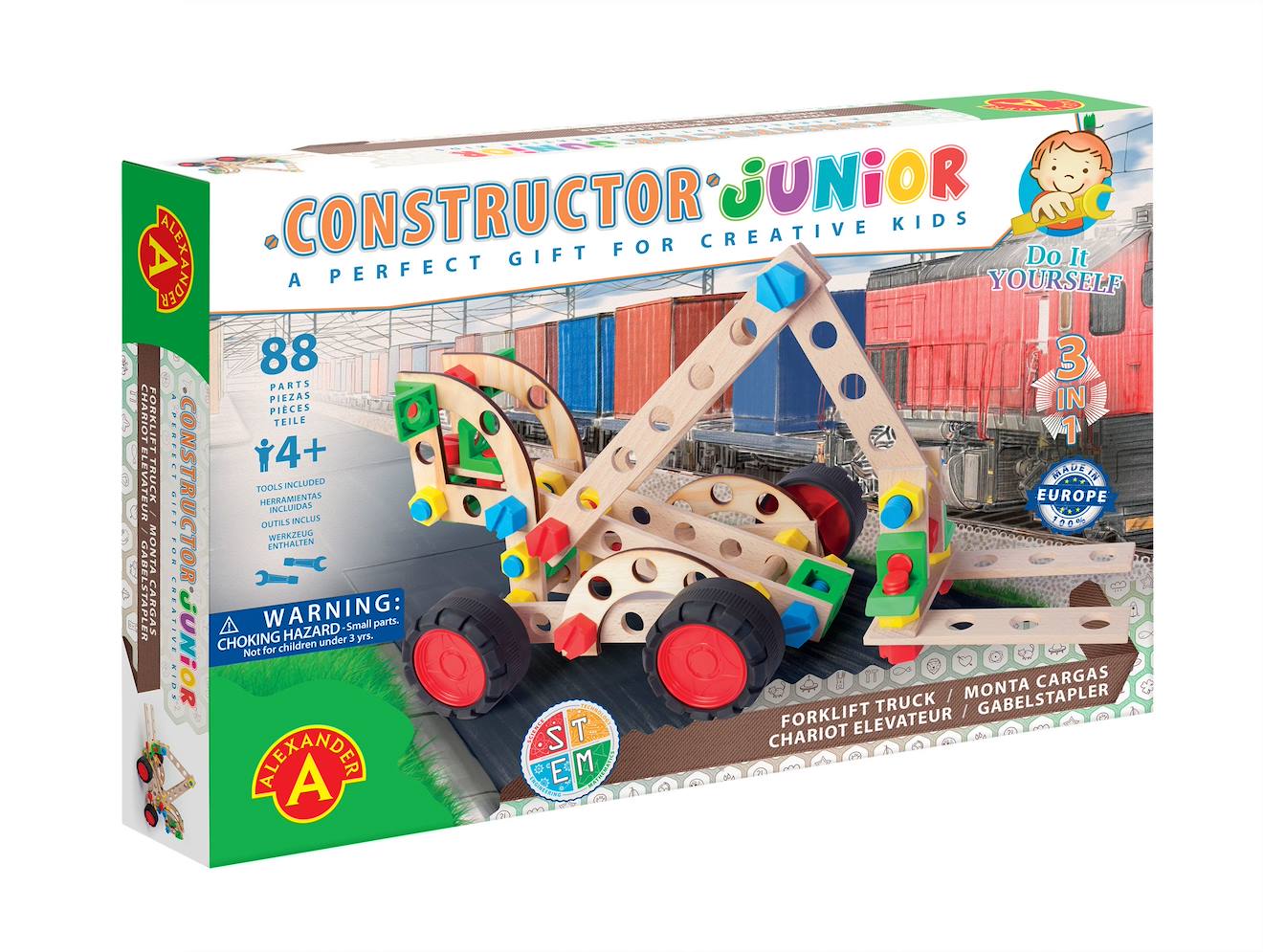 Constructor Junior 3x1 - Chariot Élévateur Beige