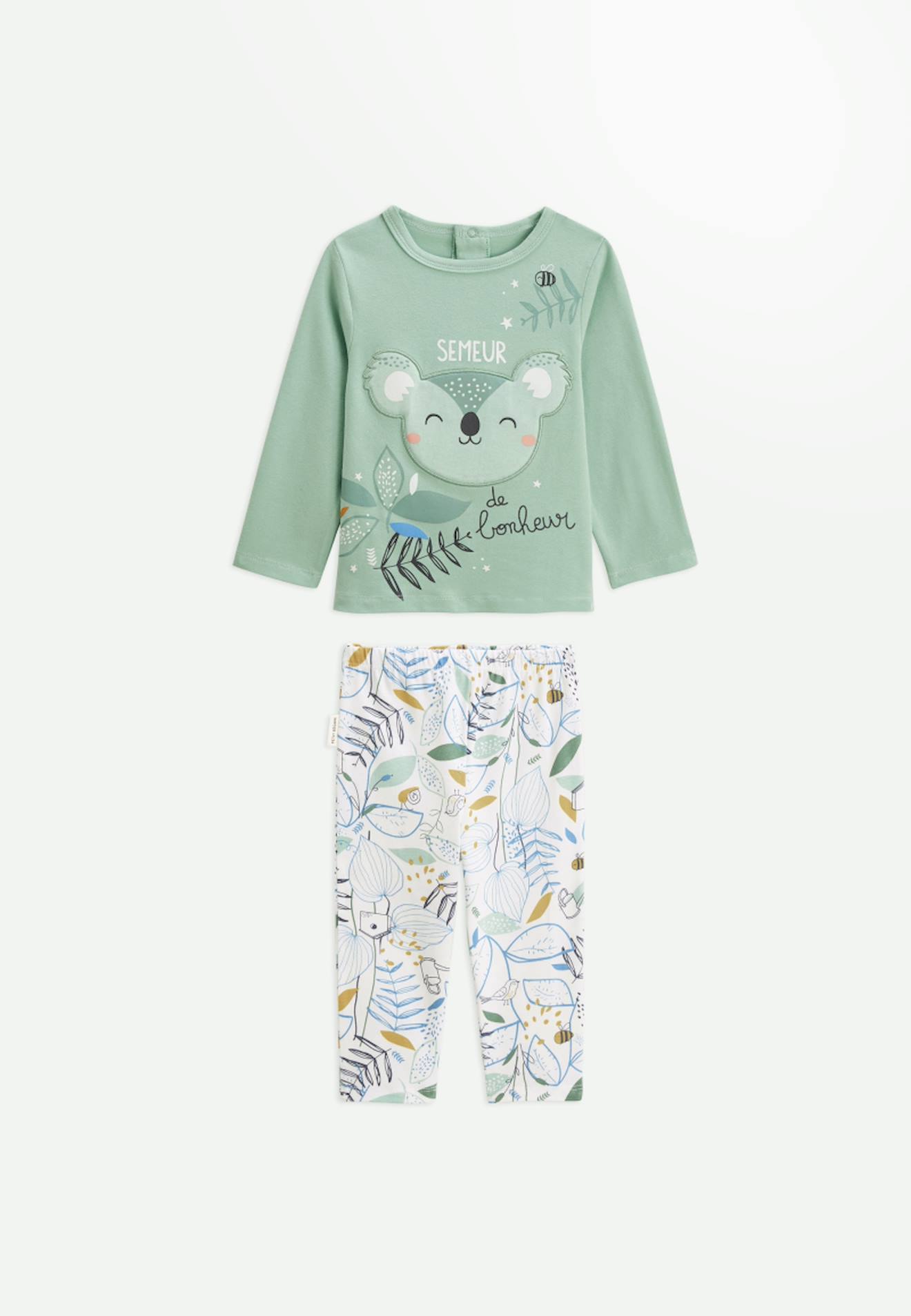 Pyjama Enfant 2 Pièces Garden Party Vert