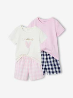 Pyjamas Courts Fille Vertbaudet - Lot De 2 En Coton - Confortables Et Girly