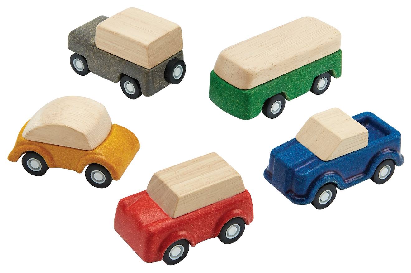 Set De 5 Petits Véhicules Beige