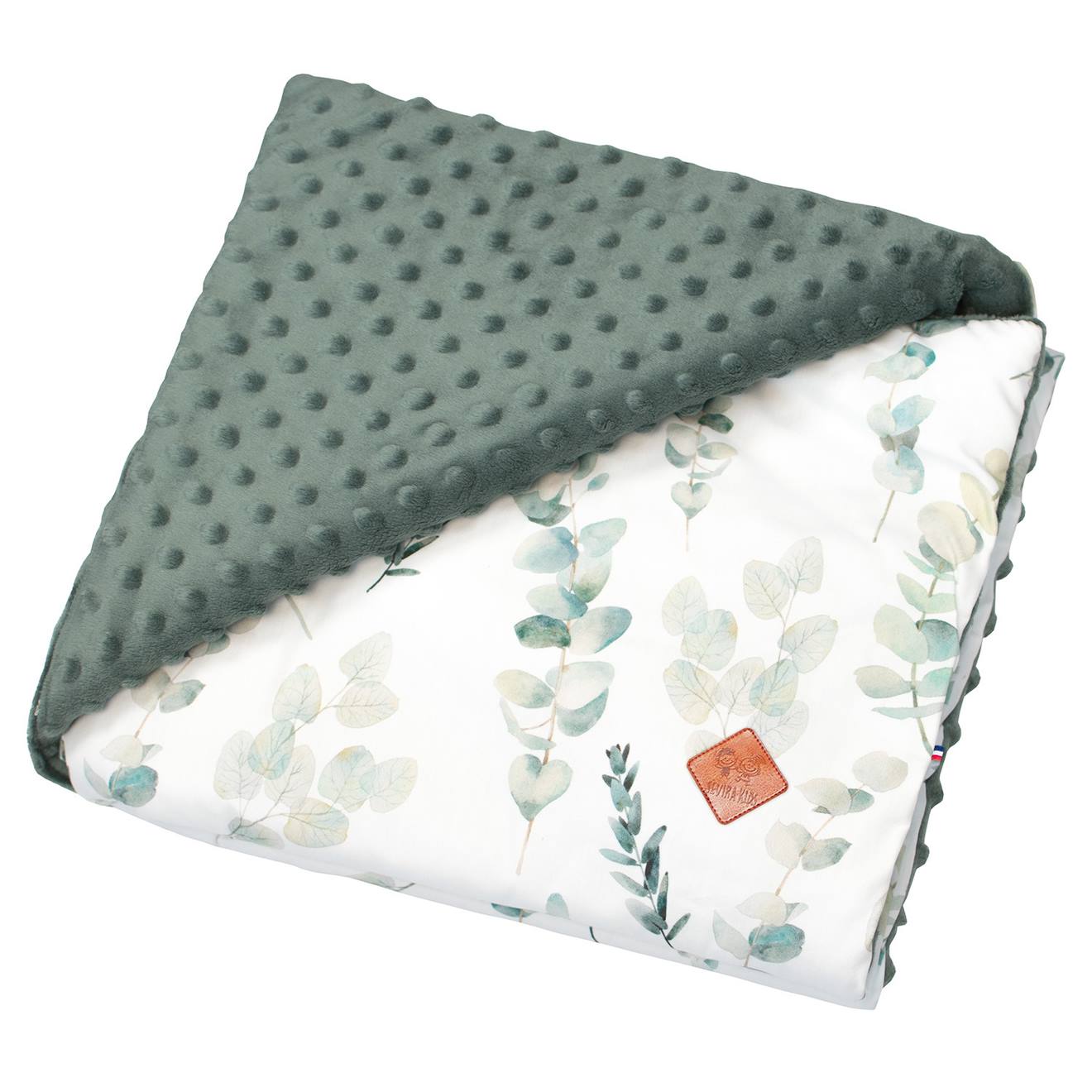 Plaid Réversible En Minky Eucalyptus Vert