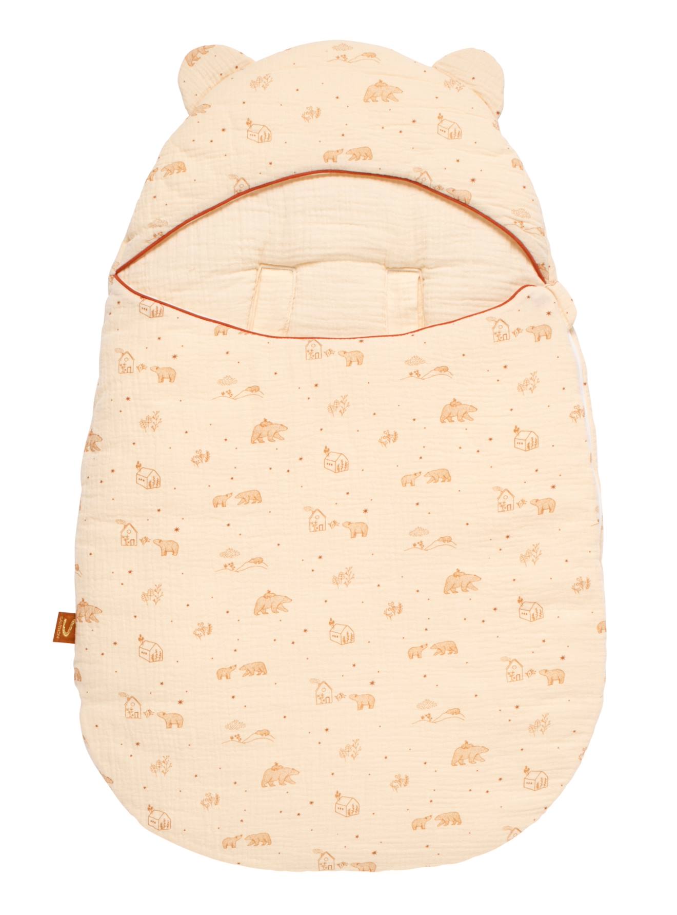 Nid D'ange Ourson En Sherpa 5 Attaches Beige
