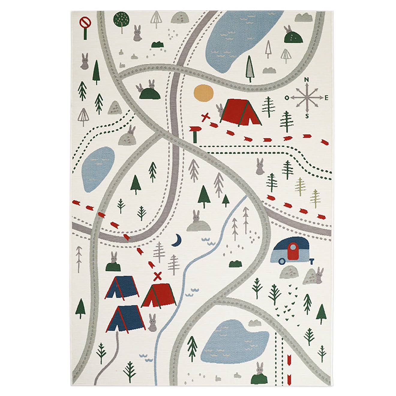 Nattiot - Tapis De Jeu Enfant Indoor & Outdoor Little Camper Multicolore