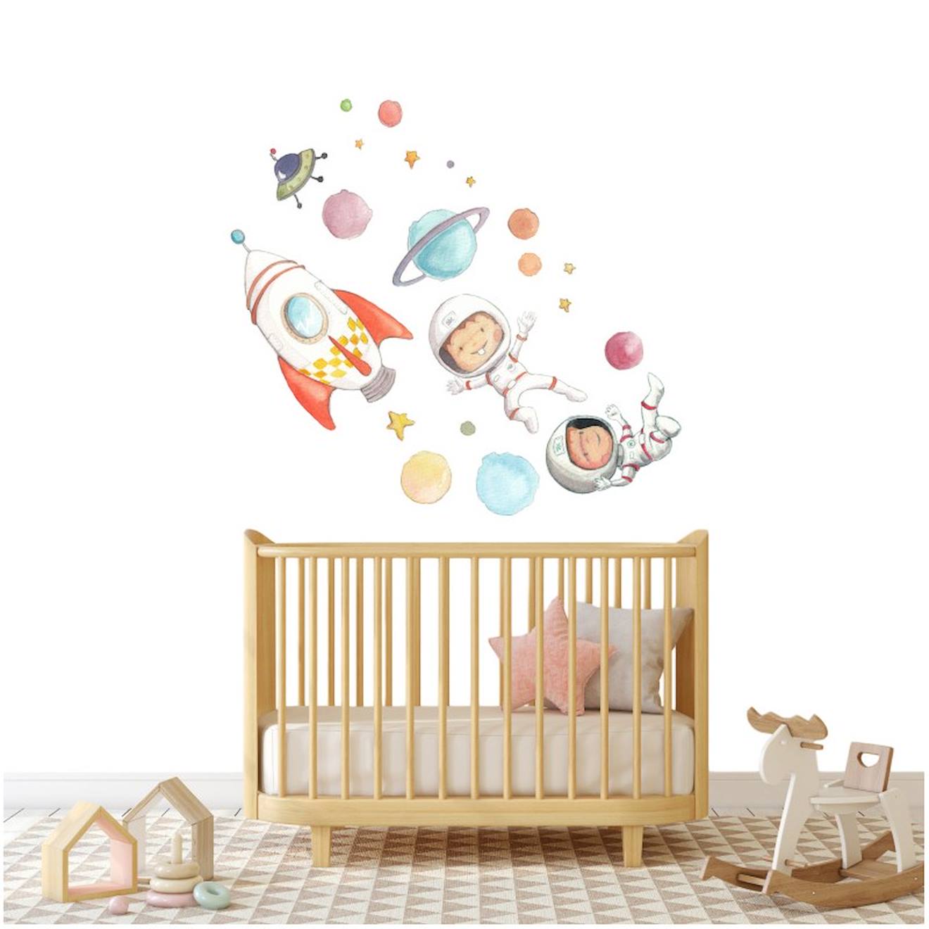 Sticker Mural Enfant Planètes Multicolore