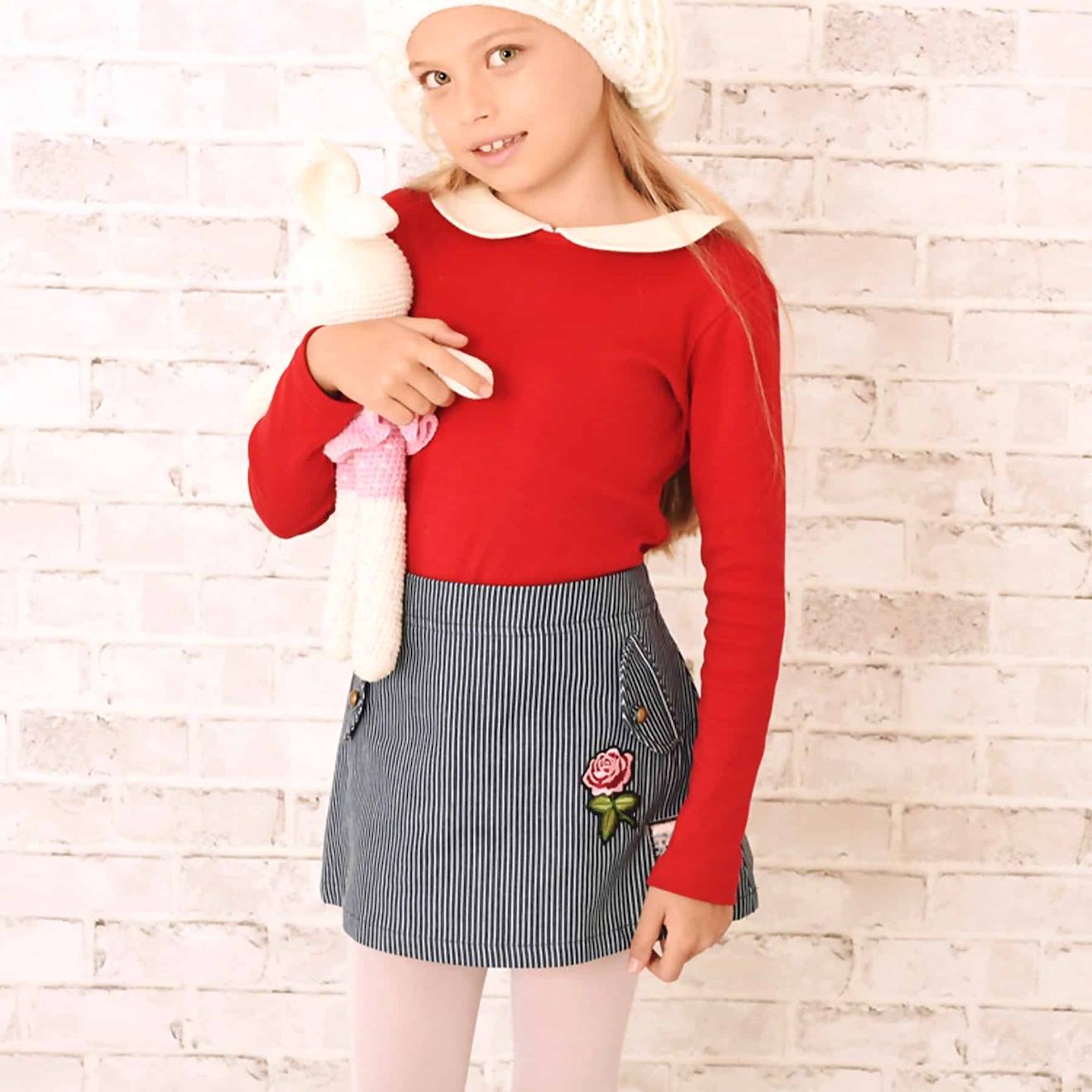 Jupe Courte En Jean Rayures Mini Ska Bleu Marine Blanc