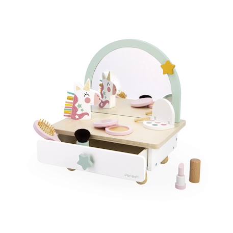 Coiffeuse de table en bois licorne Blanc 3 - vertbaudet enfant 