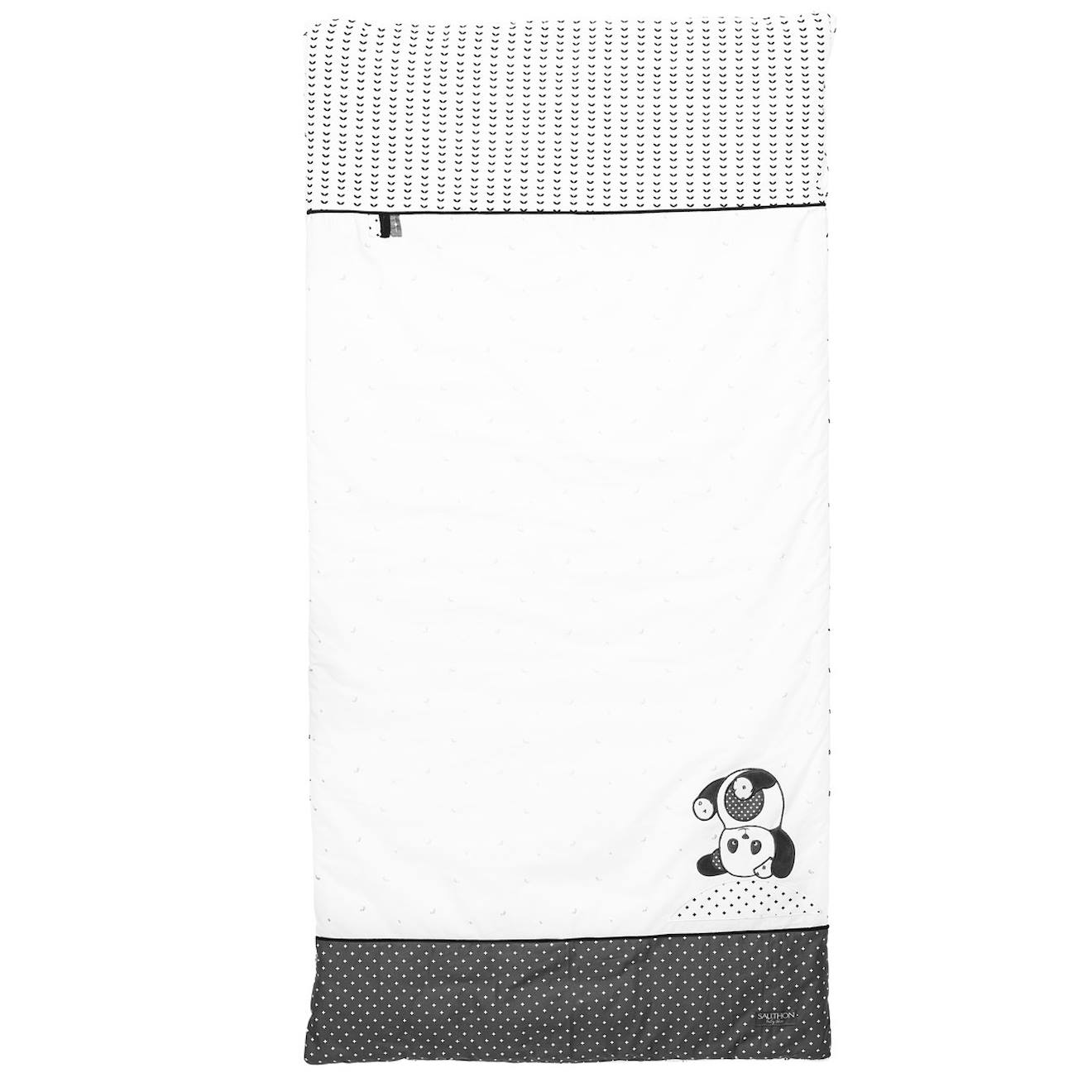 Edredon Pour Lit Bébé En Coton Blanc/noir