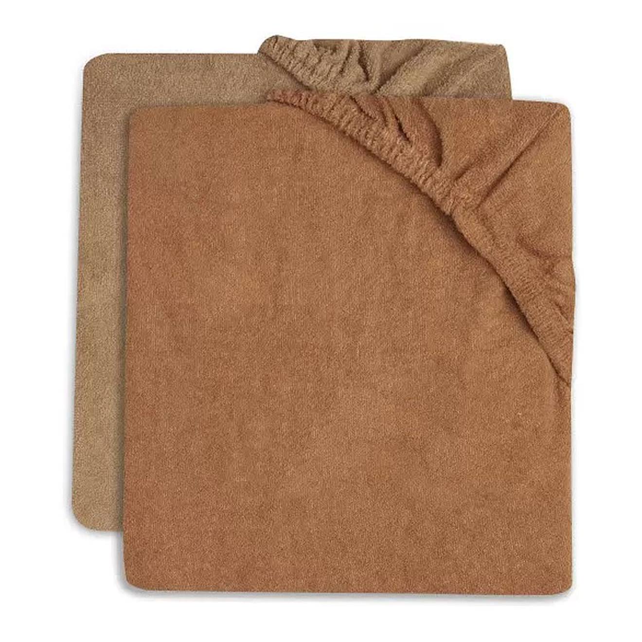 Housse Matelas À Langer Éponge (2 Pcs) En Coton Caramel & Biscuit