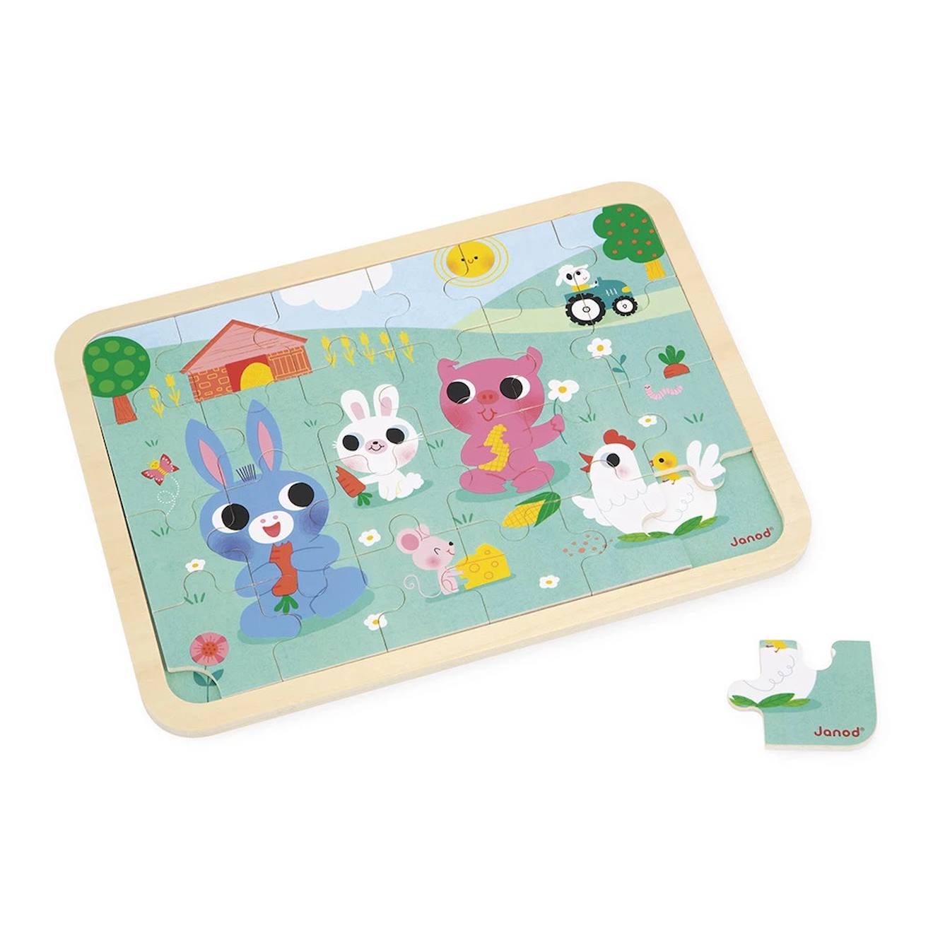 Puzzle En Bois A La Montagne 24 Pièces Vert