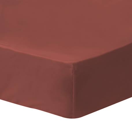 Drap-housse uni en coton, coton lavé Blanc+Bleu nuit+Bleu orage+Caramel+Chocolat+Lichen+Lie de vin+Lin+Miel+Nude+Terre cuite 18 - vertbaudet enfant 