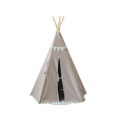 Jouet-Jeux d'imitation-Tente tipi avec guirlande menthe en coton