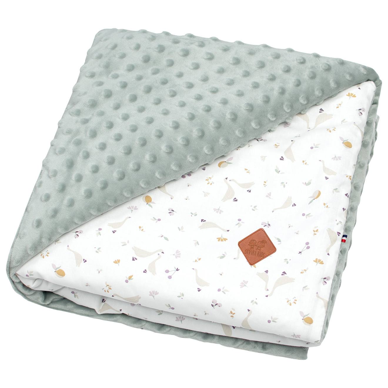 Plaid Réversible En Minky Sidonia Vert De Gris