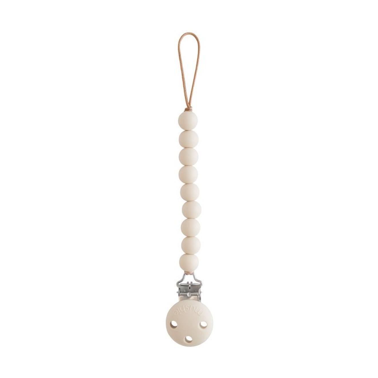 Attache Sucette En Silicone Beige