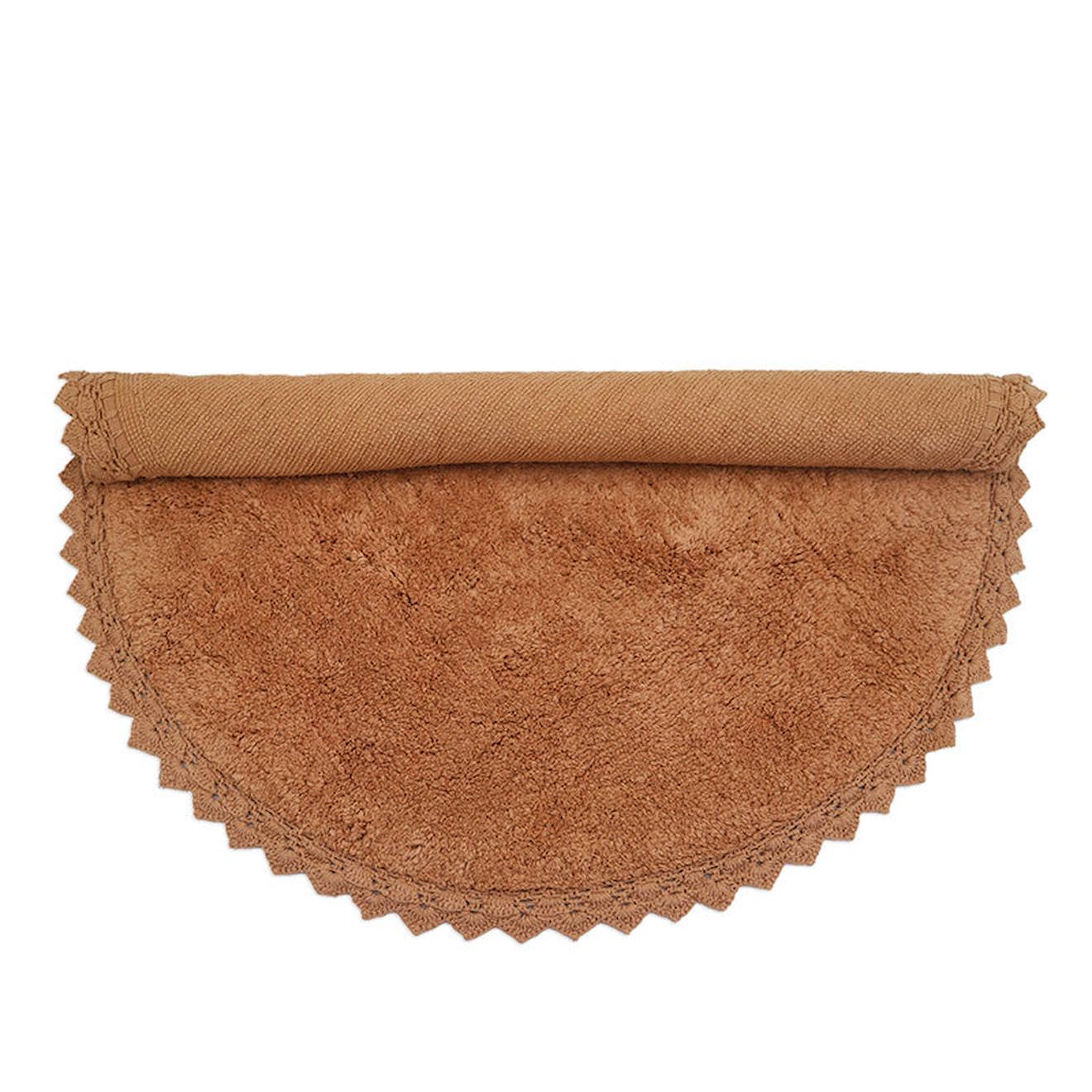 Tapis Rond Coton Lavable Finition Crochet Perla Toffee (Nattiot) - Image 1