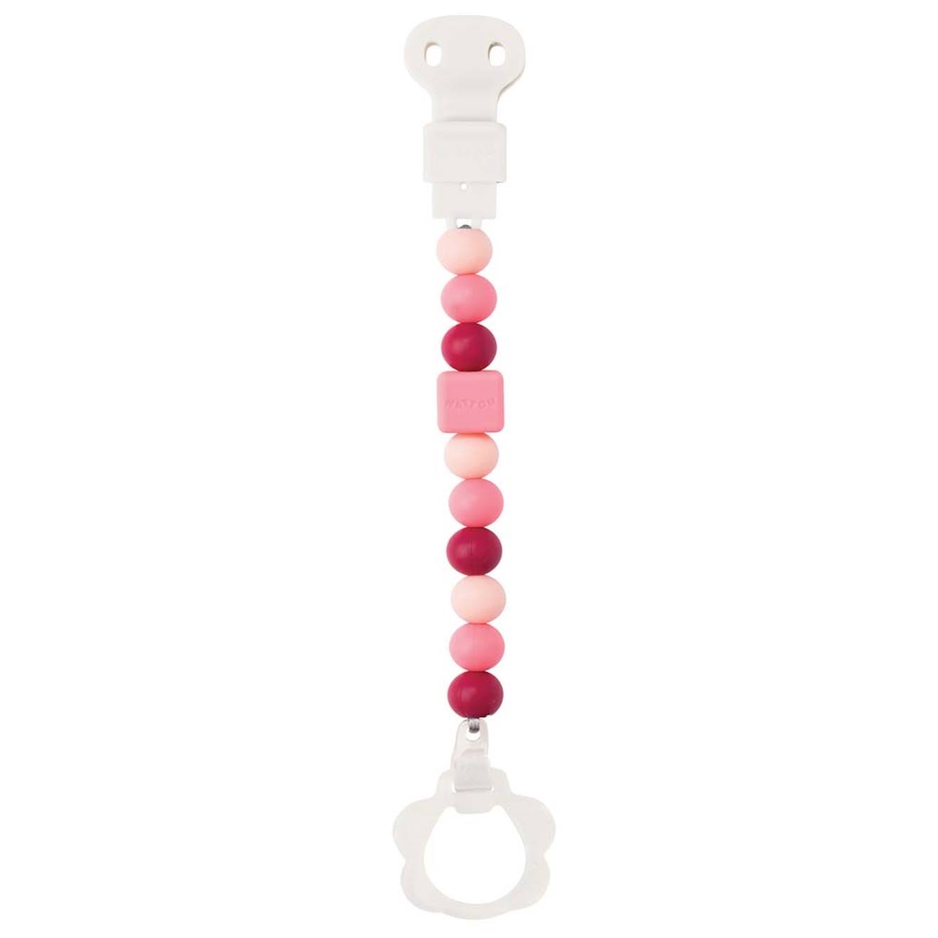 Attache Tétine Silicone Rose