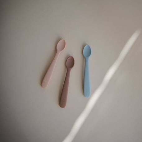 Lot de 2 cuillères silicone Beige, vert+Bleu+Ecru+Jonquille+Stone/cloudy mauve 18 - vertbaudet enfant 