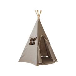 Jouet-Jeux d'imitation-Tente tipi avec tapis natural linen en lin