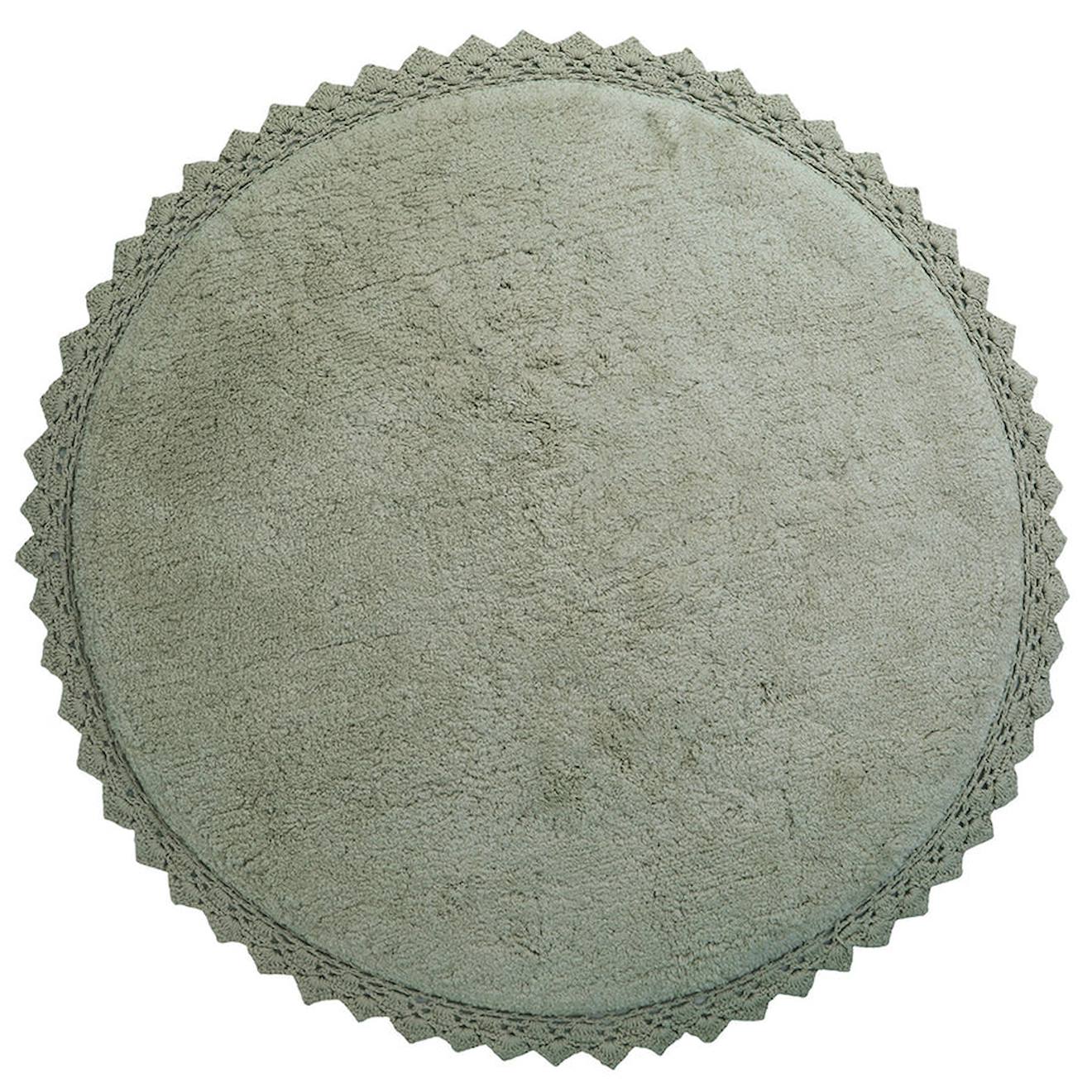 Tapis Rond Coton Lavable Finition Crochet Perla Olive (Nattiot) - Image 1