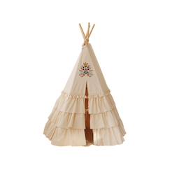 Jouet-Jeux d'imitation-Tente tipi avec tapis honey  en coton