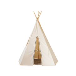 Jouet-Jeux d'imitation-Tente tipi avec pompoms en coton