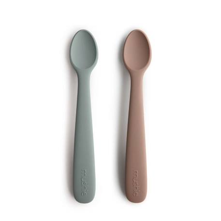Lot de 2 cuillères silicone Beige, vert+Bleu+Ecru+Jonquille+Stone/cloudy mauve 16 - vertbaudet enfant 