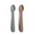 Lot de 2 cuillères silicone Beige, vert+Bleu+Ecru+Jonquille+Stone/cloudy mauve 16 - vertbaudet enfant 