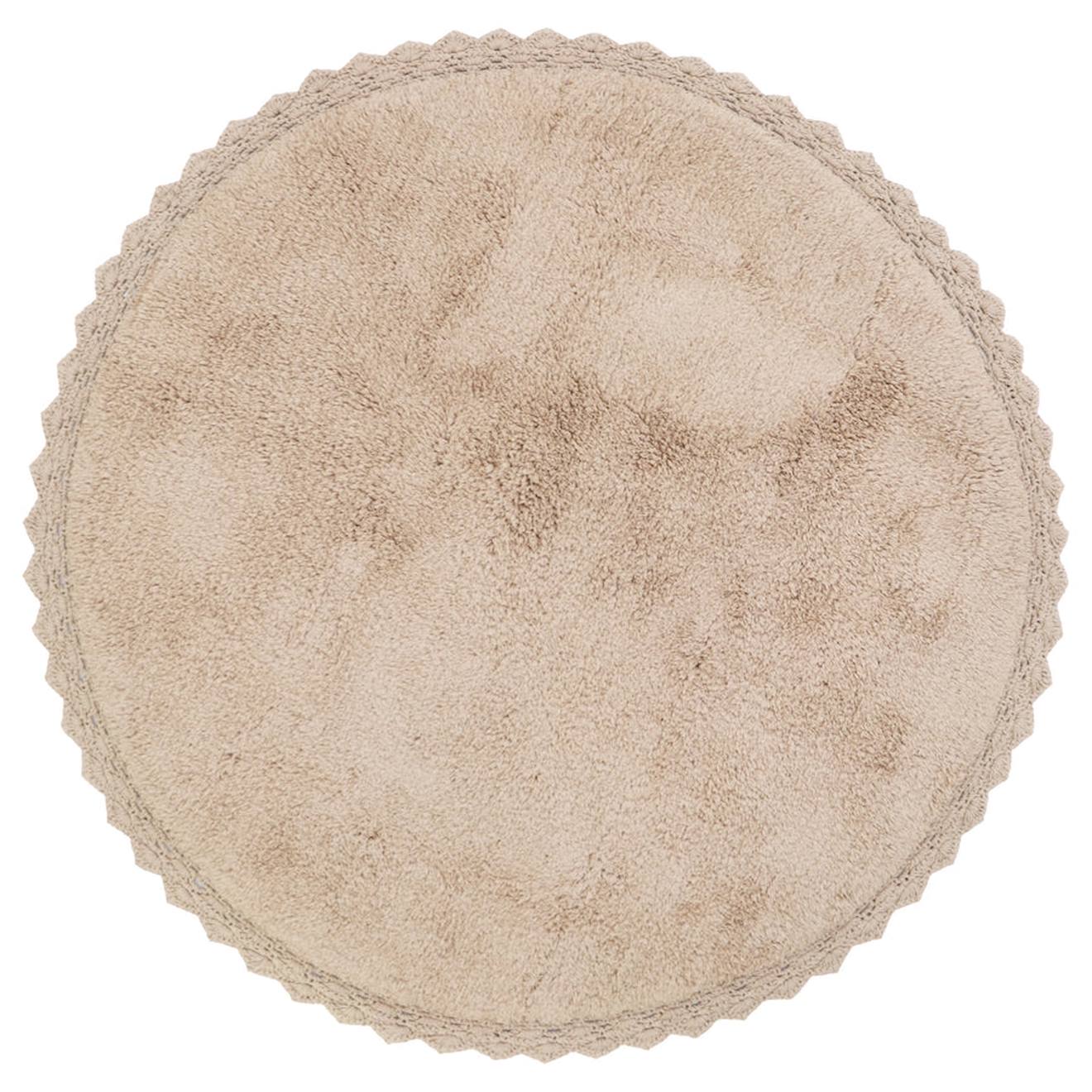 Tapis Rond Coton Lavable Finition Crochet Perla Nude (Nattiot) - Image 1