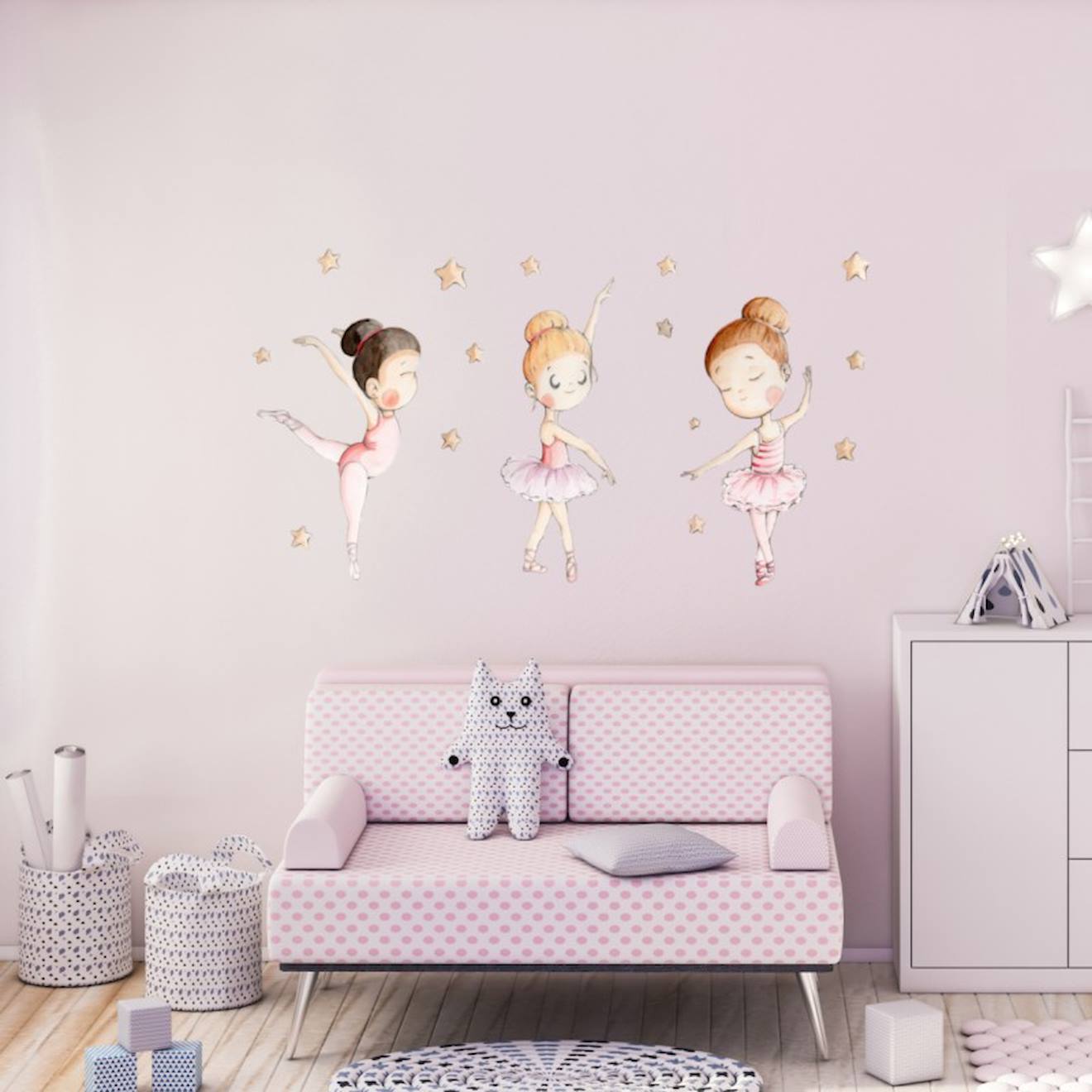 Sticker Mural Enfant Danseuses Bailamos Multicolore