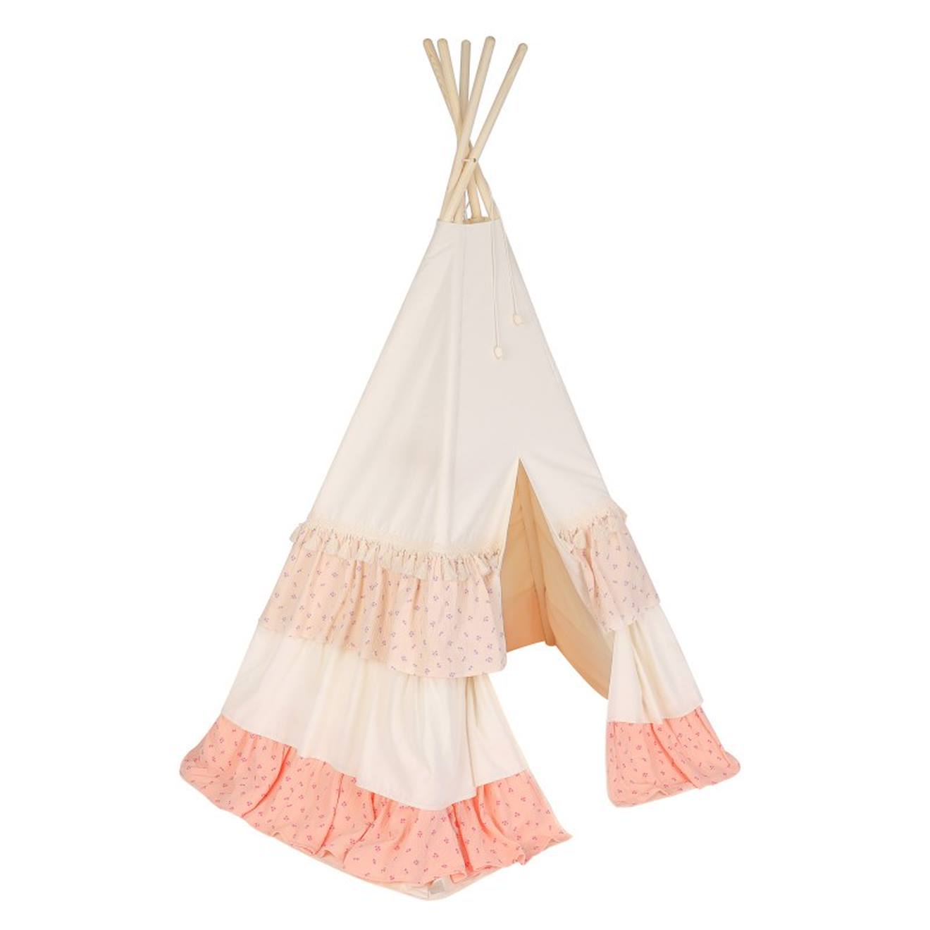 Tente Tipi Avec Volants En Coton Rose