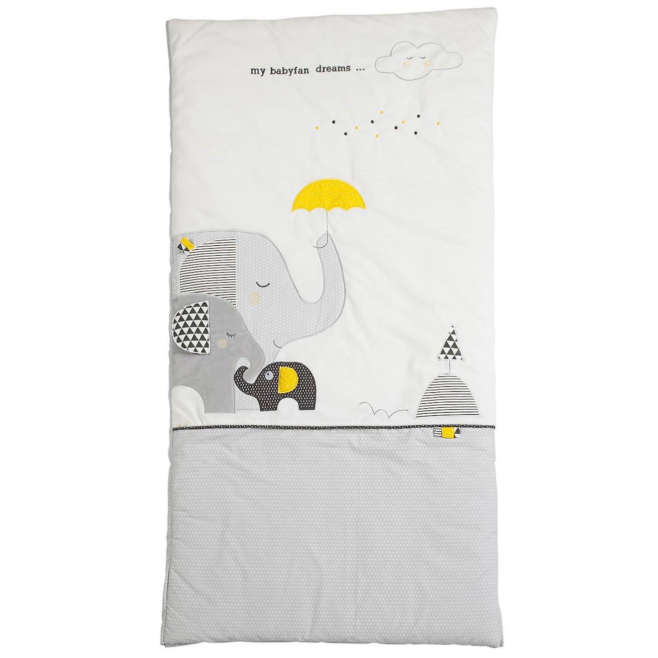 Edredon Pour Lit Bébé En Coton Gris