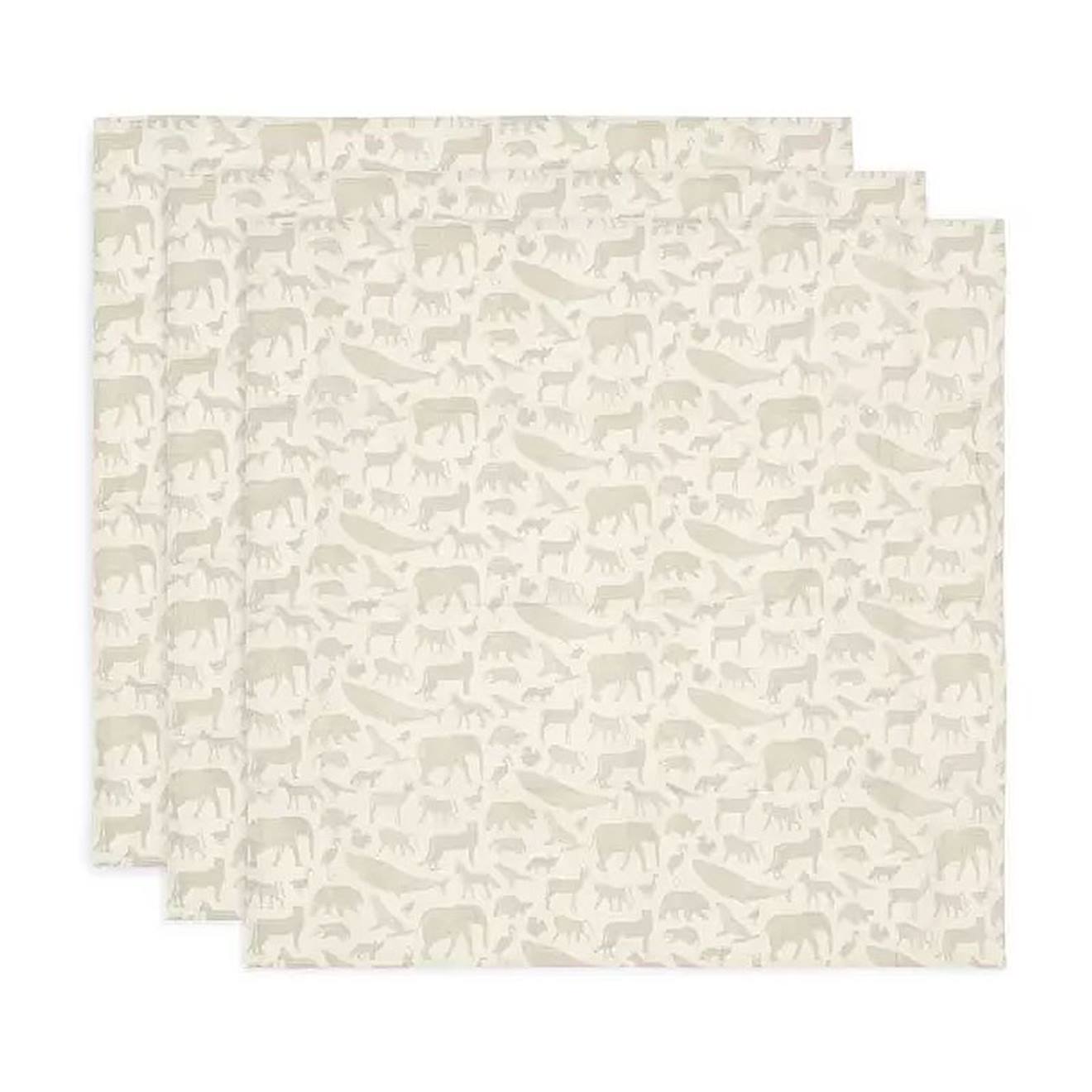 Lange Small Animaux (3pcs) En Gaze De Coton Beige