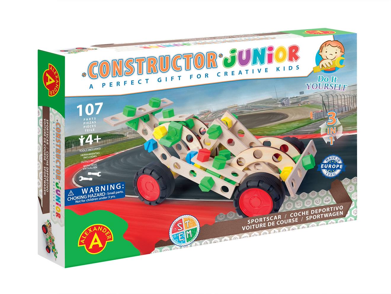 Constructor Junior 3x1 - Voiture De Course Beige