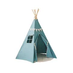 Jouet-Tente tipi avec guirlande et tapis gold star  en lin