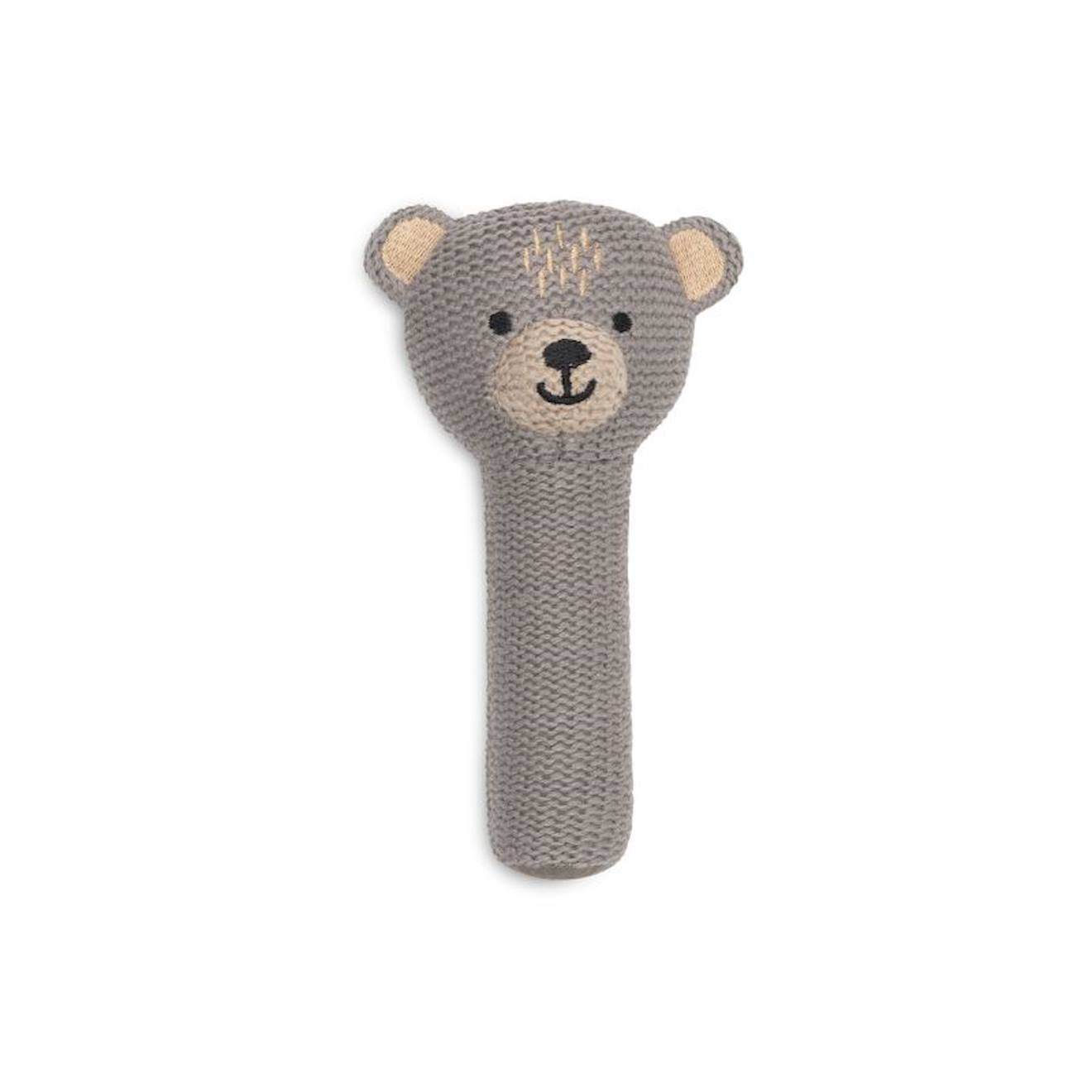 Hochet Bébé En Coton Gris