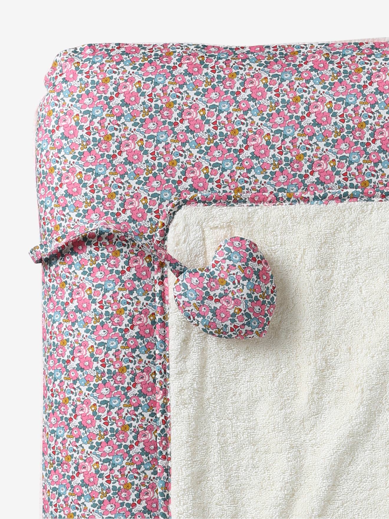 Housse matelas à langer personnalisable en tissu Liberty rose pâle (Envie De Fraise) - Image 2