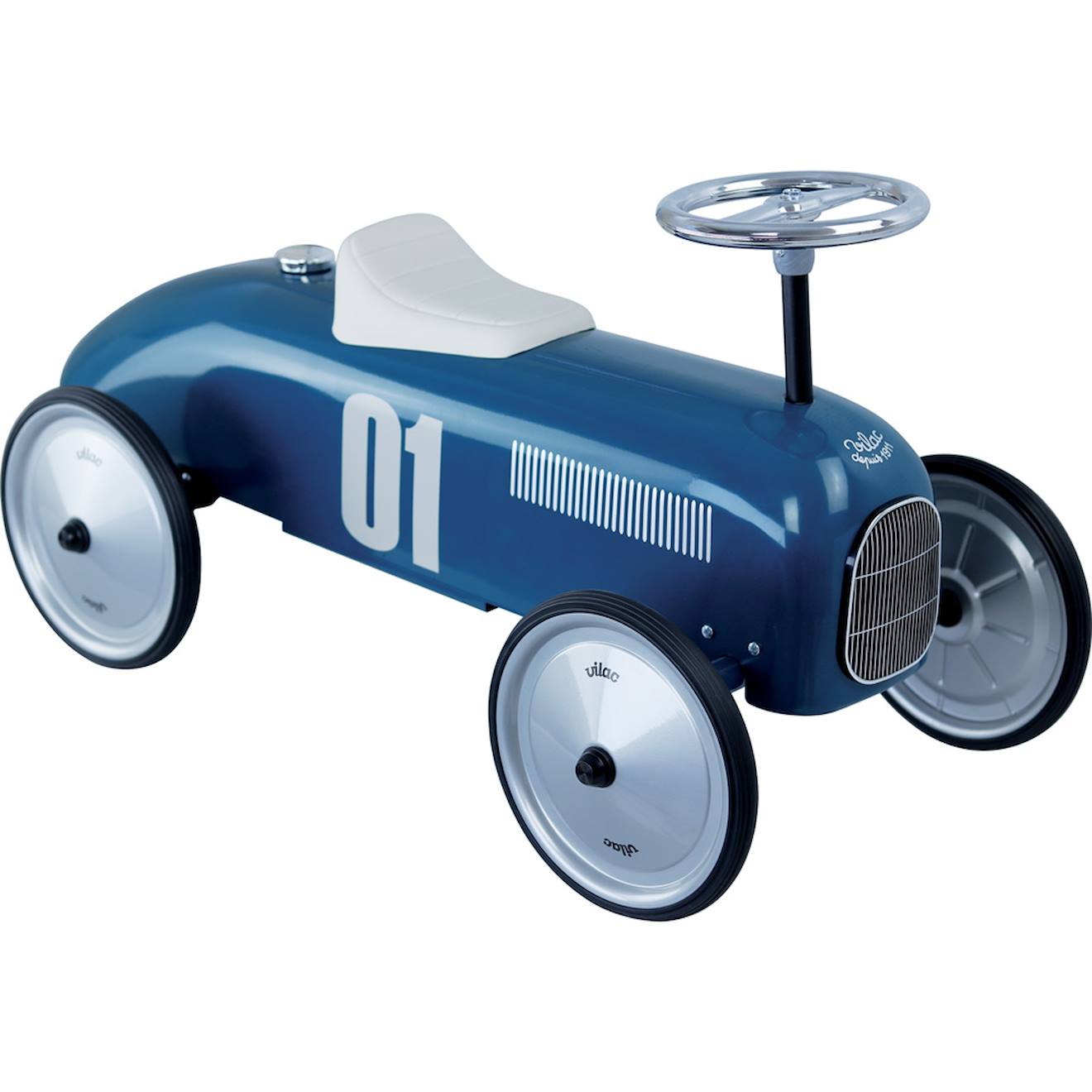 Porteur Voiture Vintage Bleu Nuit