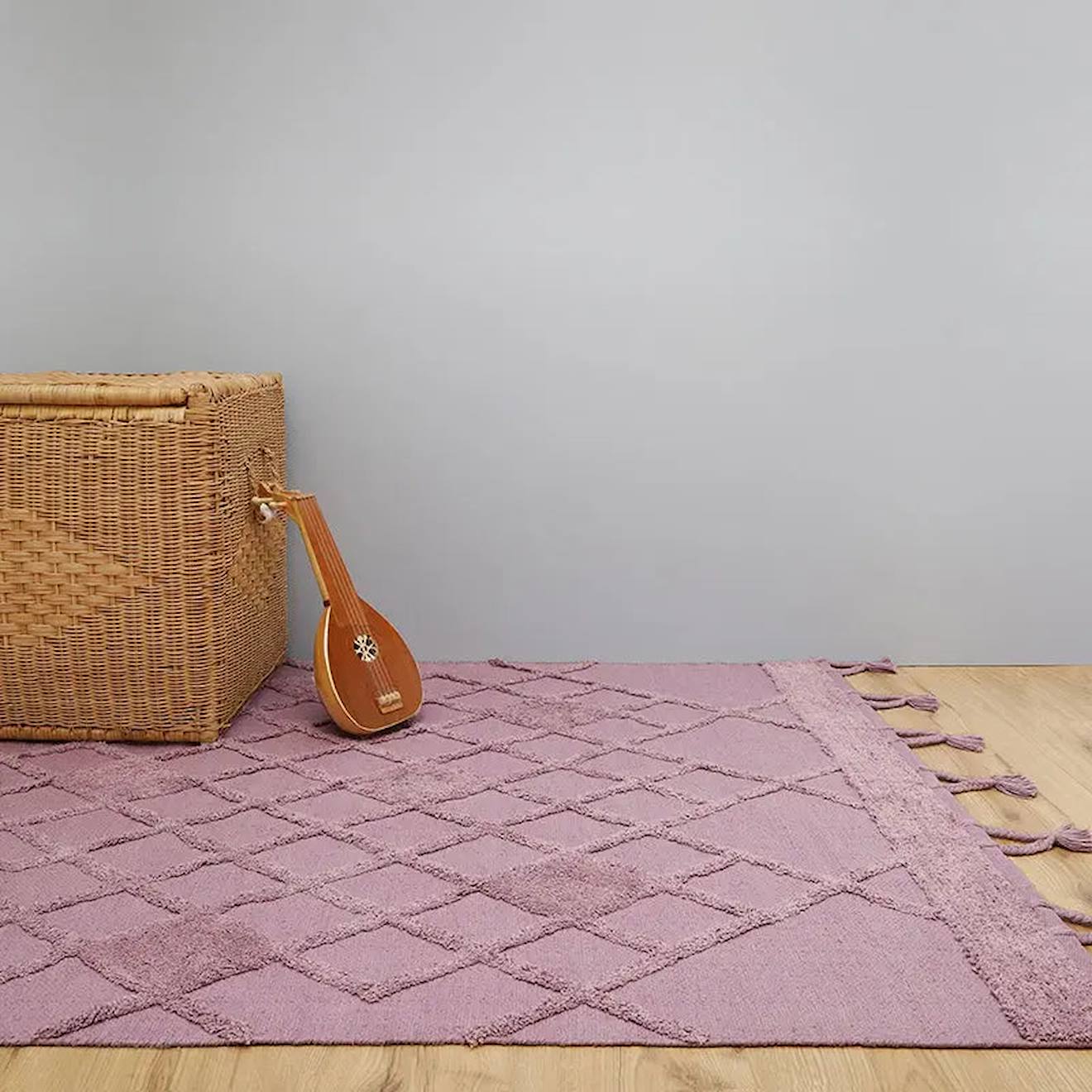 Tapis Chambre Fille Coton Eemee Mauve