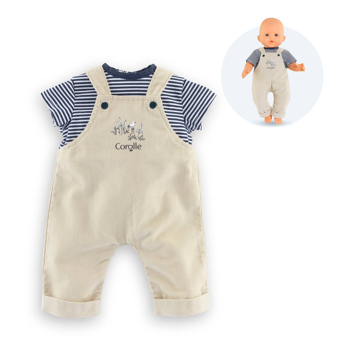 Corolle - T-shirt Et Salopette Écru Bords De Loire Pour Poupon 36 Cm Multicolore