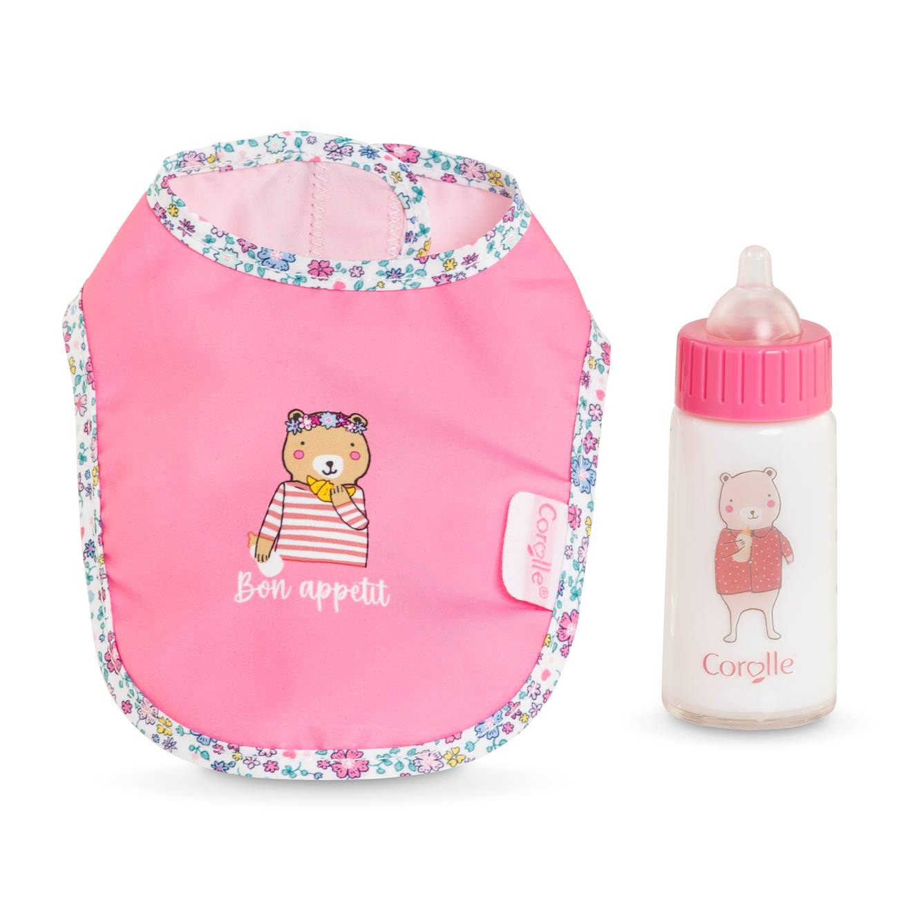 Corolle - Bavoir Rose Et Biberon Magique Pour Grand Poupon 36/42 Cm Multicolore