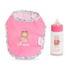 Jouet-Bavoir rose et biberon magique pour grand poupon 36/42 cm
