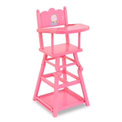 Jouet-Poupons et poupées-Poupées mannequins et accessoires-Chaise haute rose pour poupon 36 et 42 cm