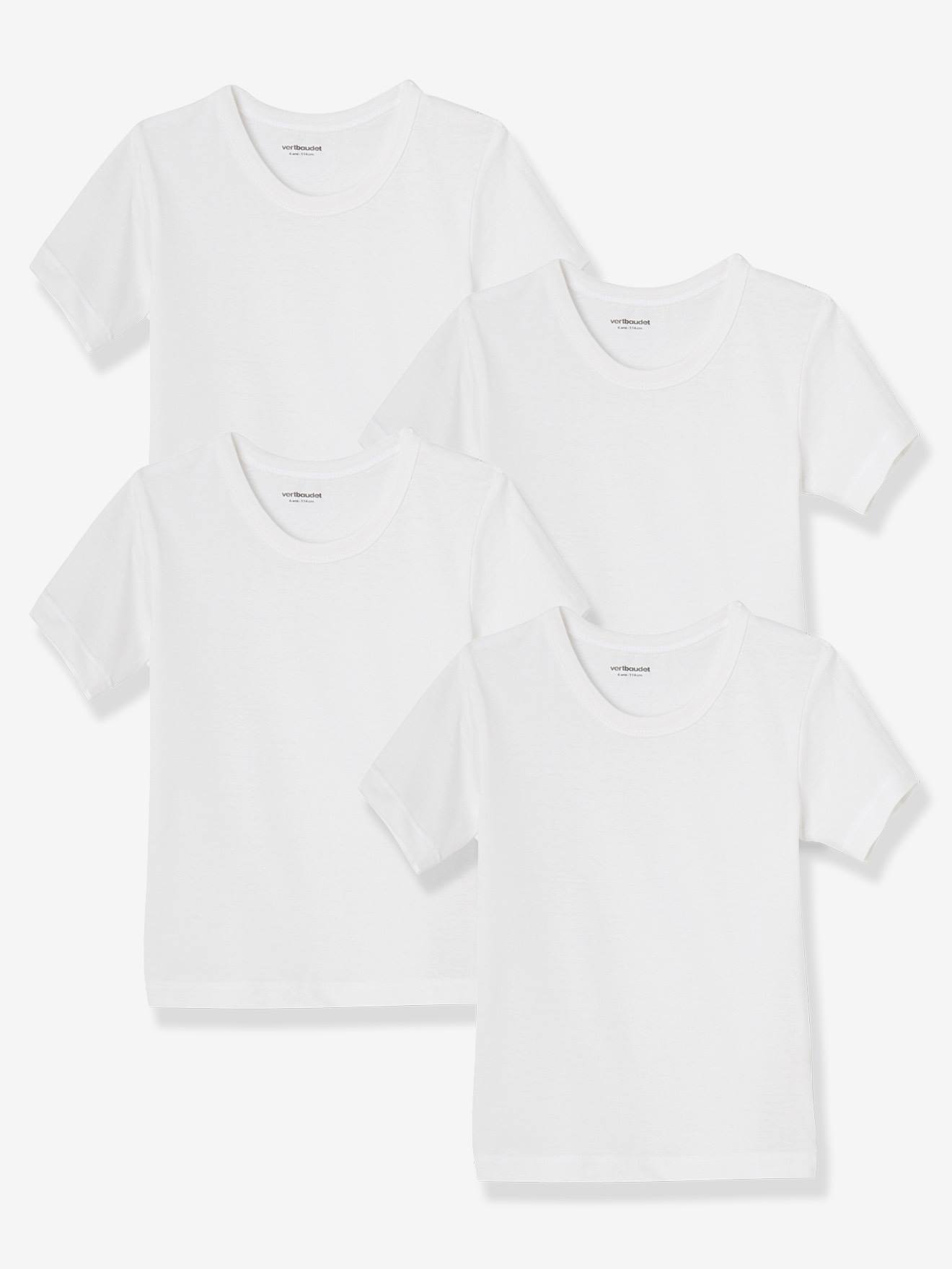 Lot de 4 T-shirts garçon BASICS blanc