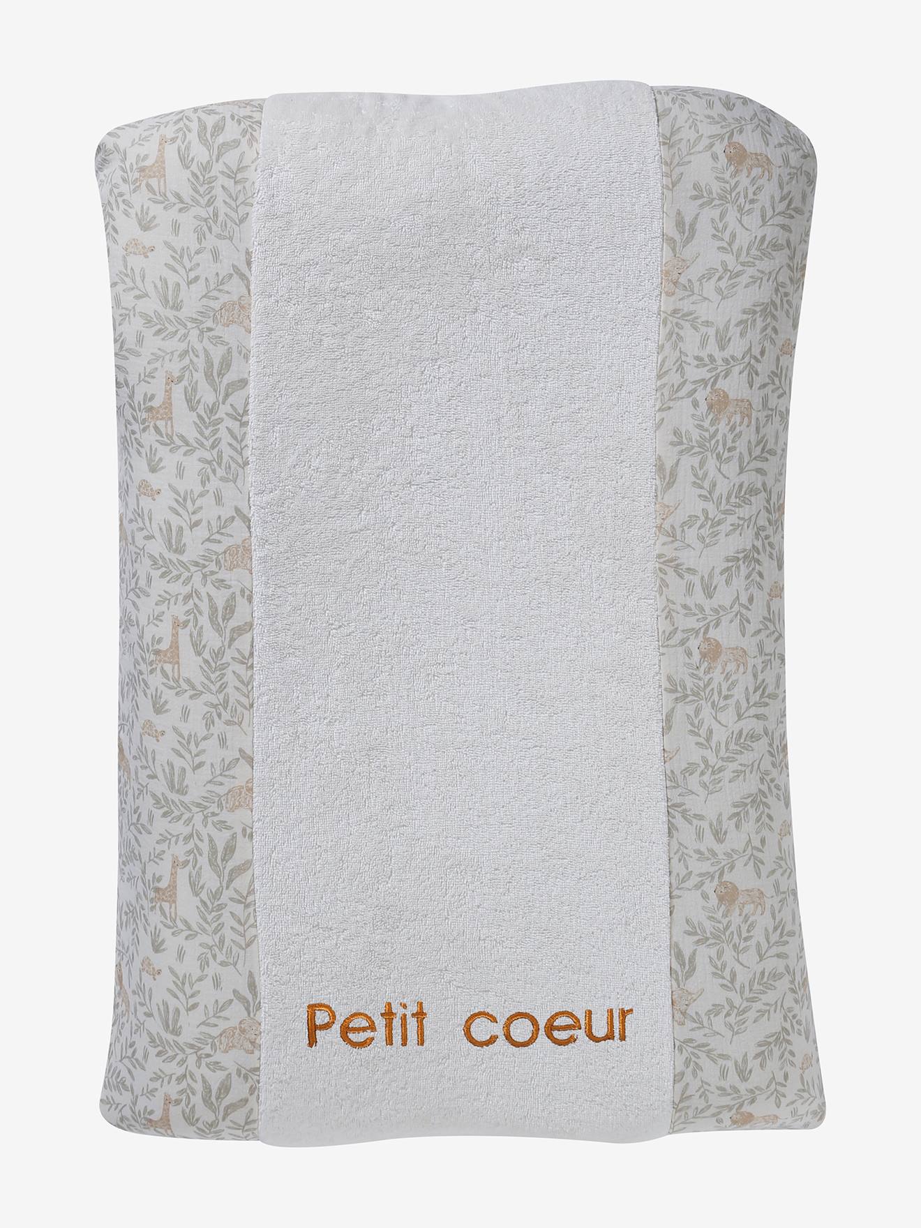 Housse matelas à langer bi-matière gaze de coton/éponge babylone