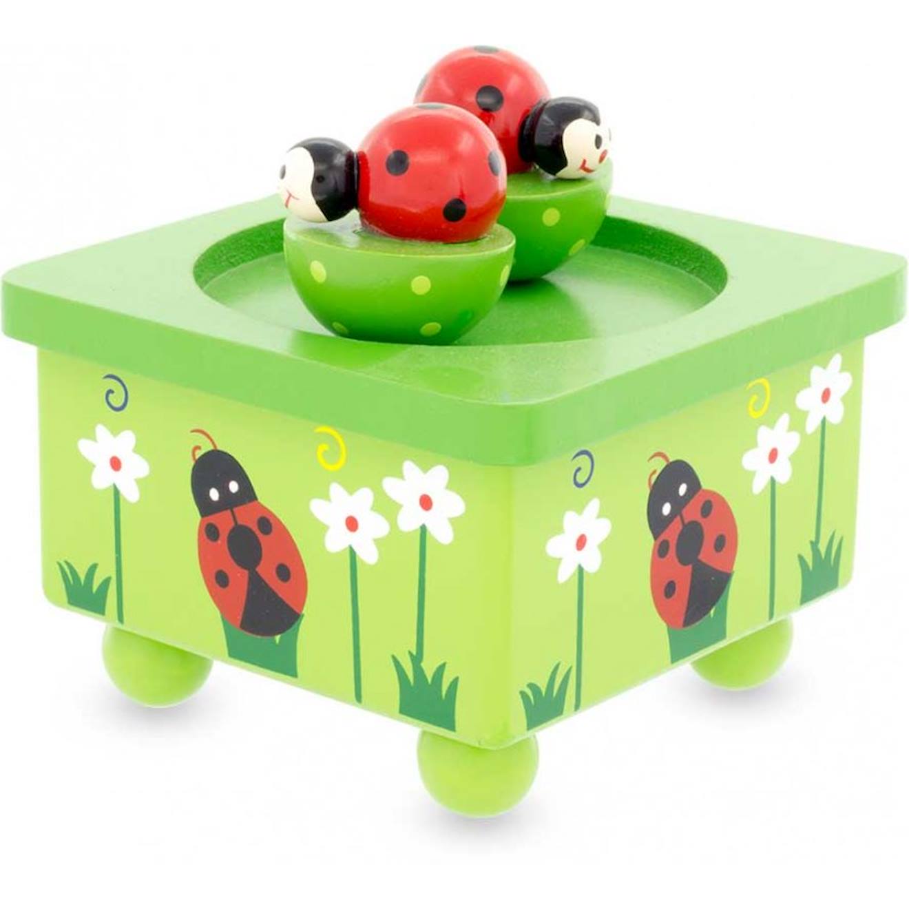 Boite À Musique Coccinelle Feuille Vert