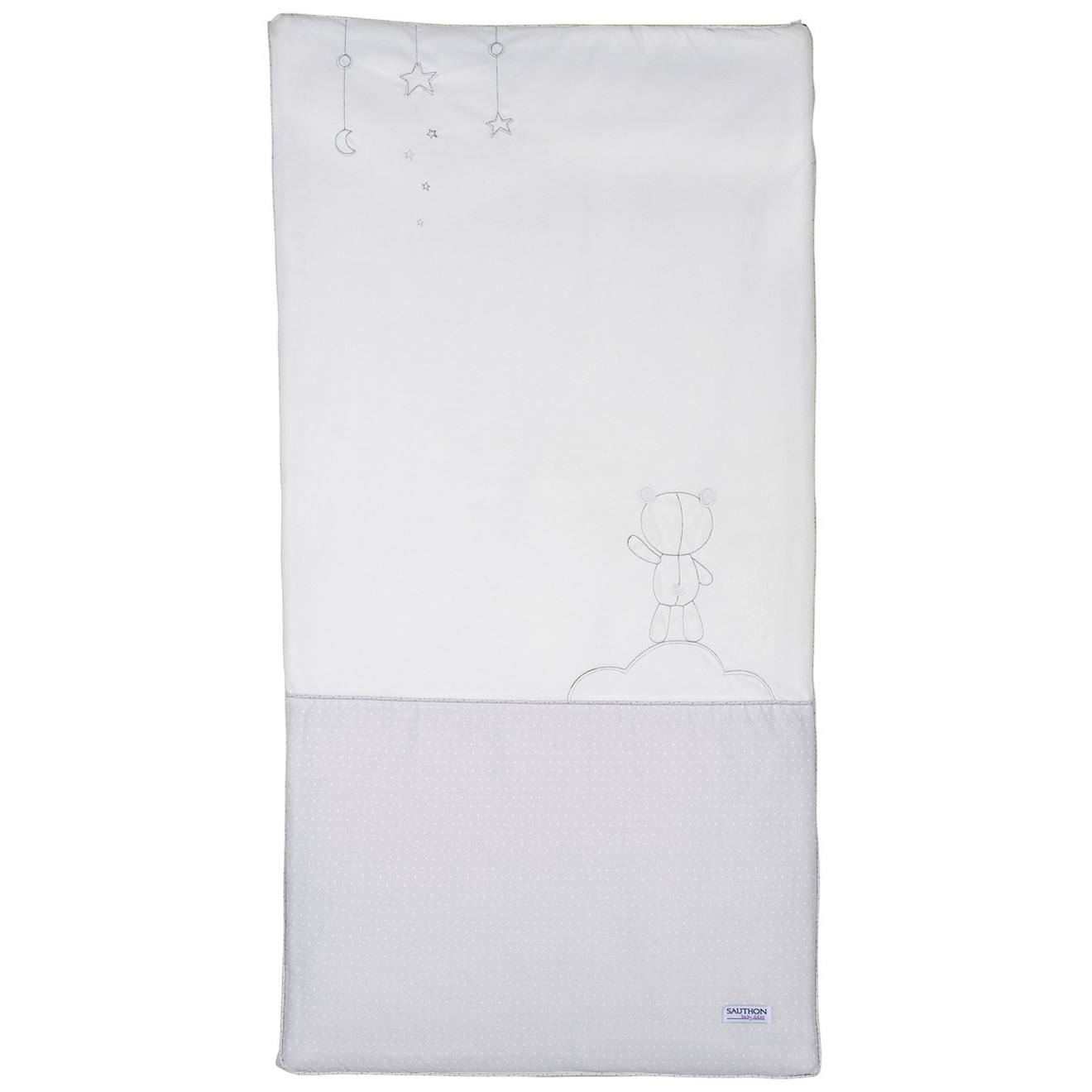 Edredon Pour Lit Bébé En Coton Blanc/gris
